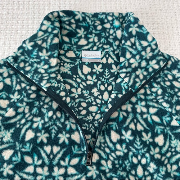 Columbia Teal Glacier IV Print 1/2 Zip-up Fleece Sweater Womens Medium NWT - Picture 5 of 10